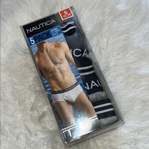 Nautica Men's Black Cotton Briefs - 5 Pack